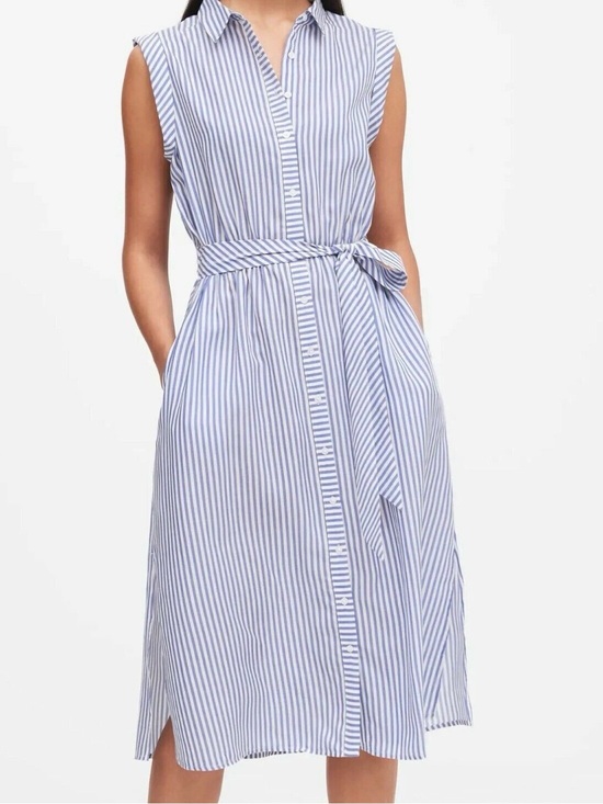 Banana Republic Dresses & Skirts - Banana Republic Classic Shirt Dress Womens 6 Blue White Stripe Nautical *READ